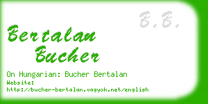 bertalan bucher business card